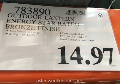 Deal for the Altair Lighting AL-2152 Outdoor LED Lantern at Costco