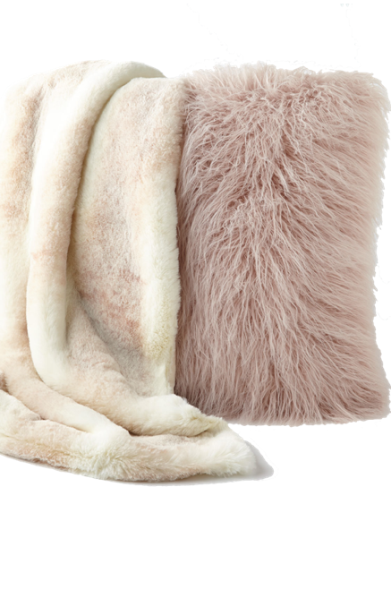 Faux Fur throw and blanket