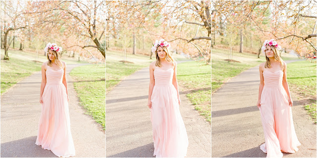 bridal, wedding, bride, makeup, hair, dress, nj photography, cherry blossom, branch brook park, flower crown