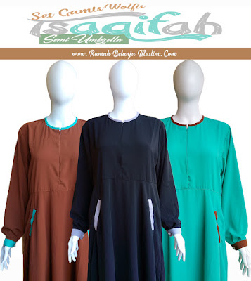 Set Gamis Syari Semi Umbrella Wolfis Tsaqifah Set Gamis Syari Semi Umbrella Wolfis Tsaqifah