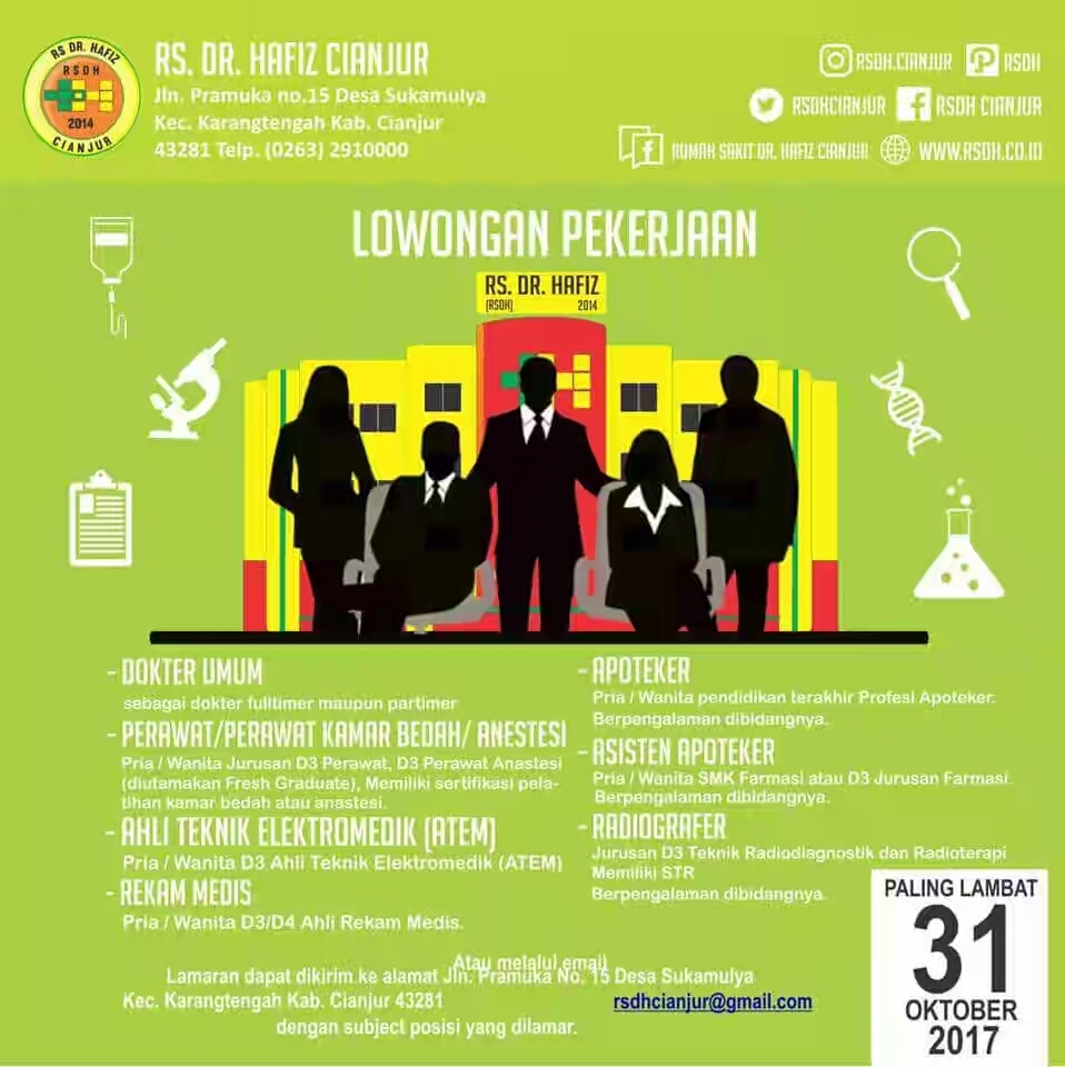 Lowongan Kerja Medis Terbaru di Rumah Sakit dr. Hafiz