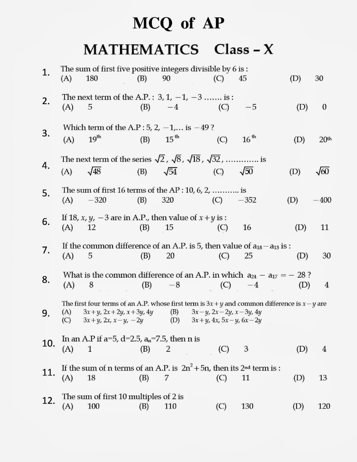 Mcq Questions Class 7 Maths Chapter 3 Vrogue co