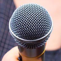 microphone to voice your views