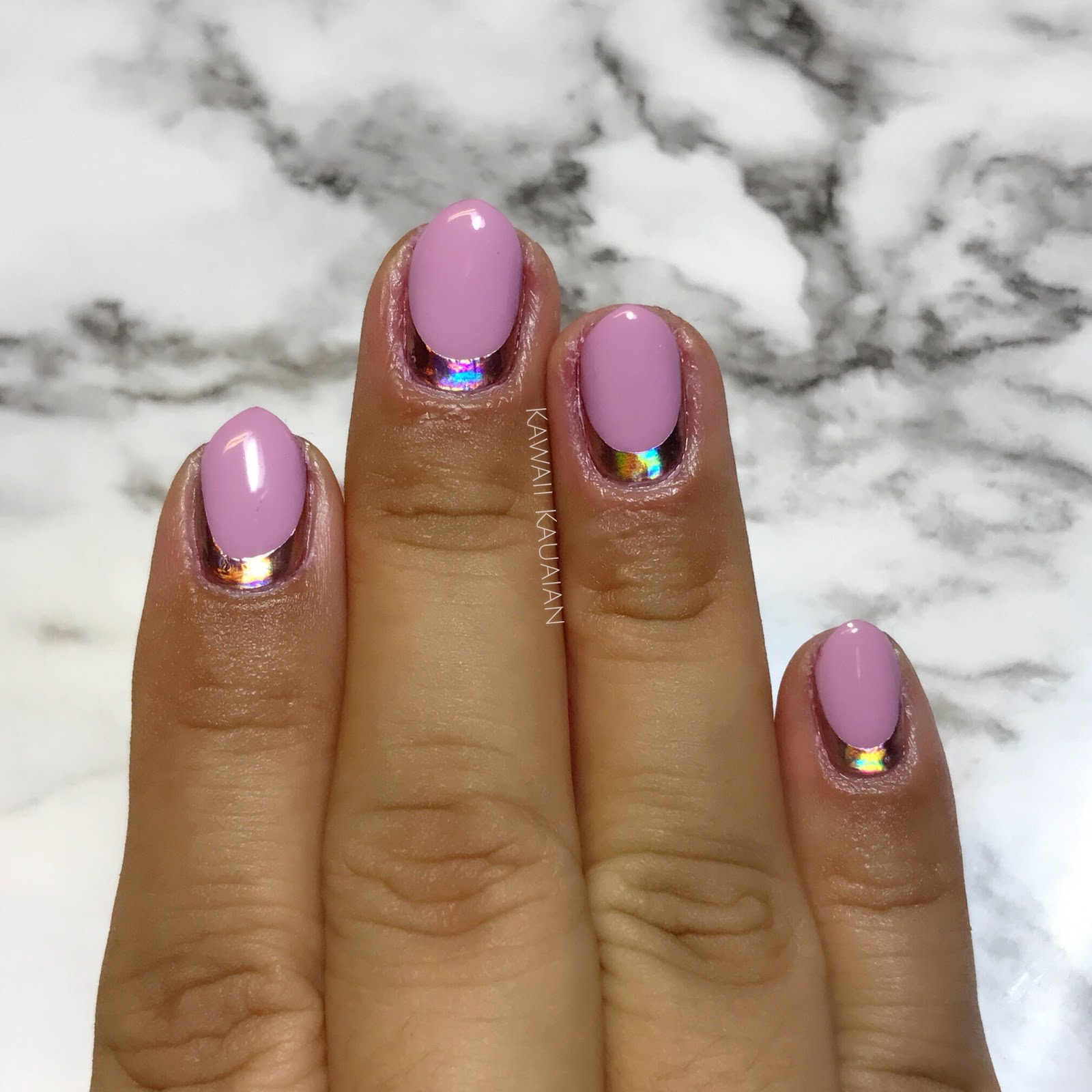 This Week's Nails Rose Gold Holo Cuffs Kawaii Kauaian