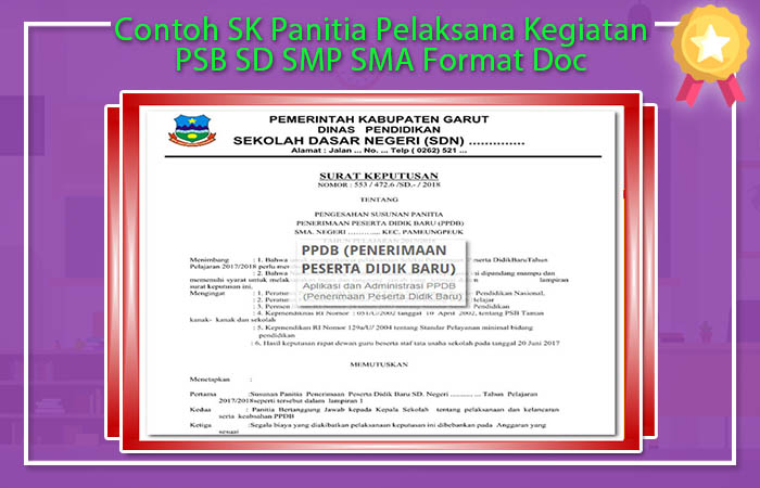 Contoh SK Panitia Pelaksana Kegiatan PSB SD SMP SMA Format Doc Contoh SK Panitia Pelaksana Kegiatan