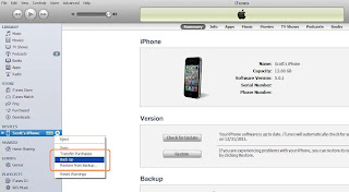 How to back up iPhone 4S contents and settings in iTunes.