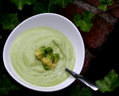 Cool-as-a-Cucumber Avocado Soup, another easy summer soup ♥ AVeggieVenture.com. Just Four Ingredients! Vegan. Low Carb. Gluten Free. Quick & Easy.