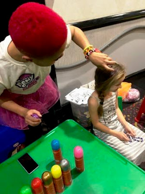 MLP Live Shows Girls hair being spray painted with hair colour