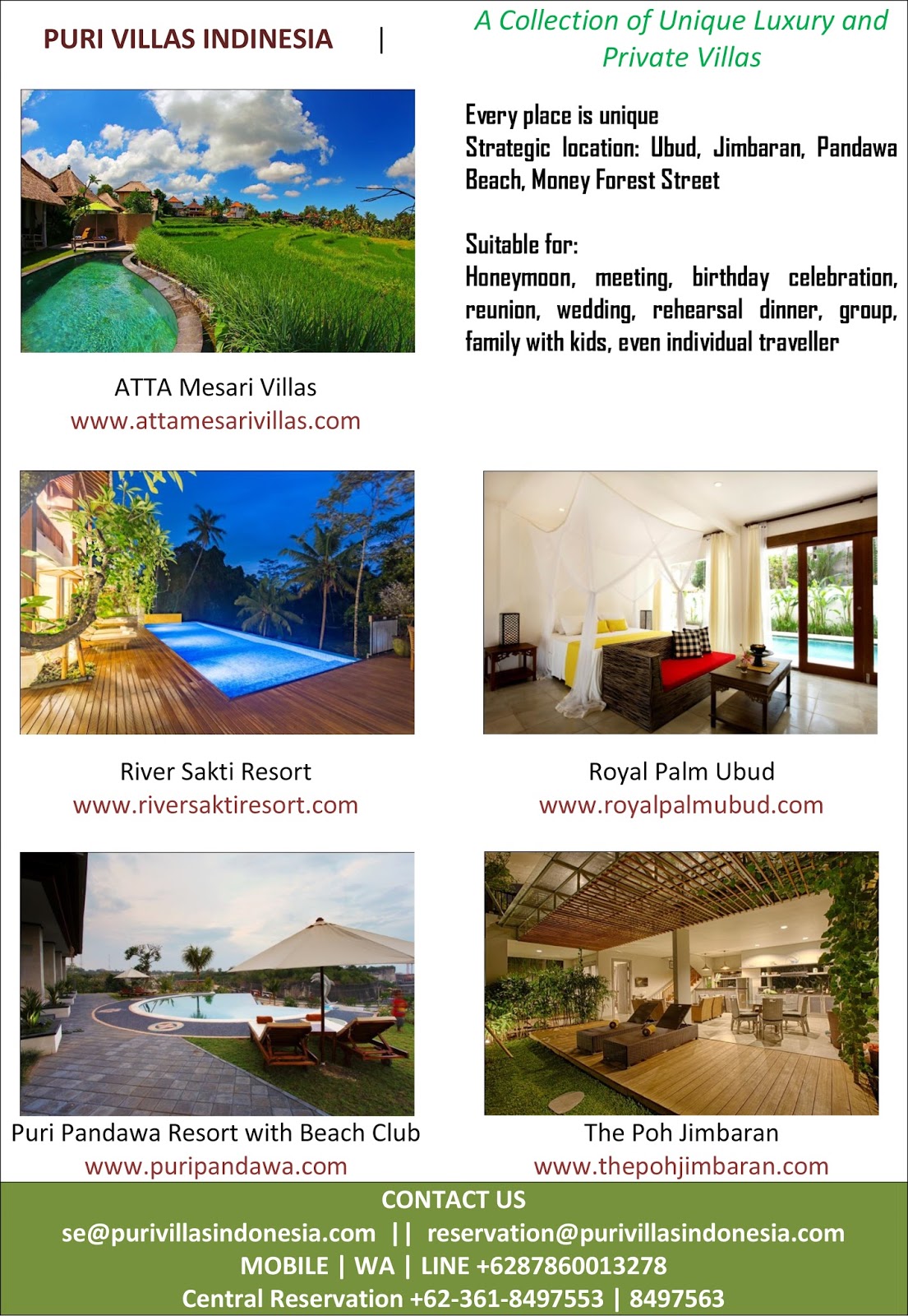 Bali Educational Tour Serice: Here are 5 best villa in Bali for holiday