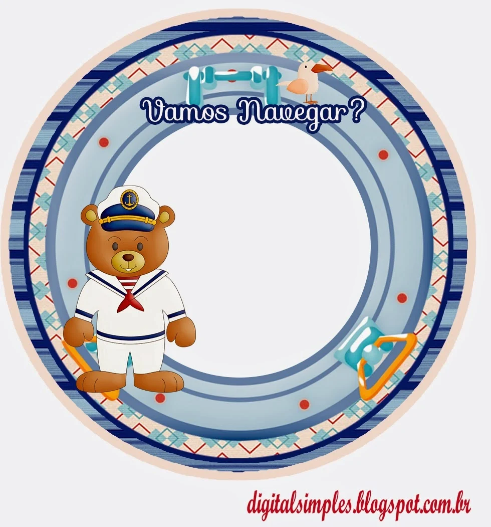Sailor Bear Toppers or Free Printable Candy Bar Labels.