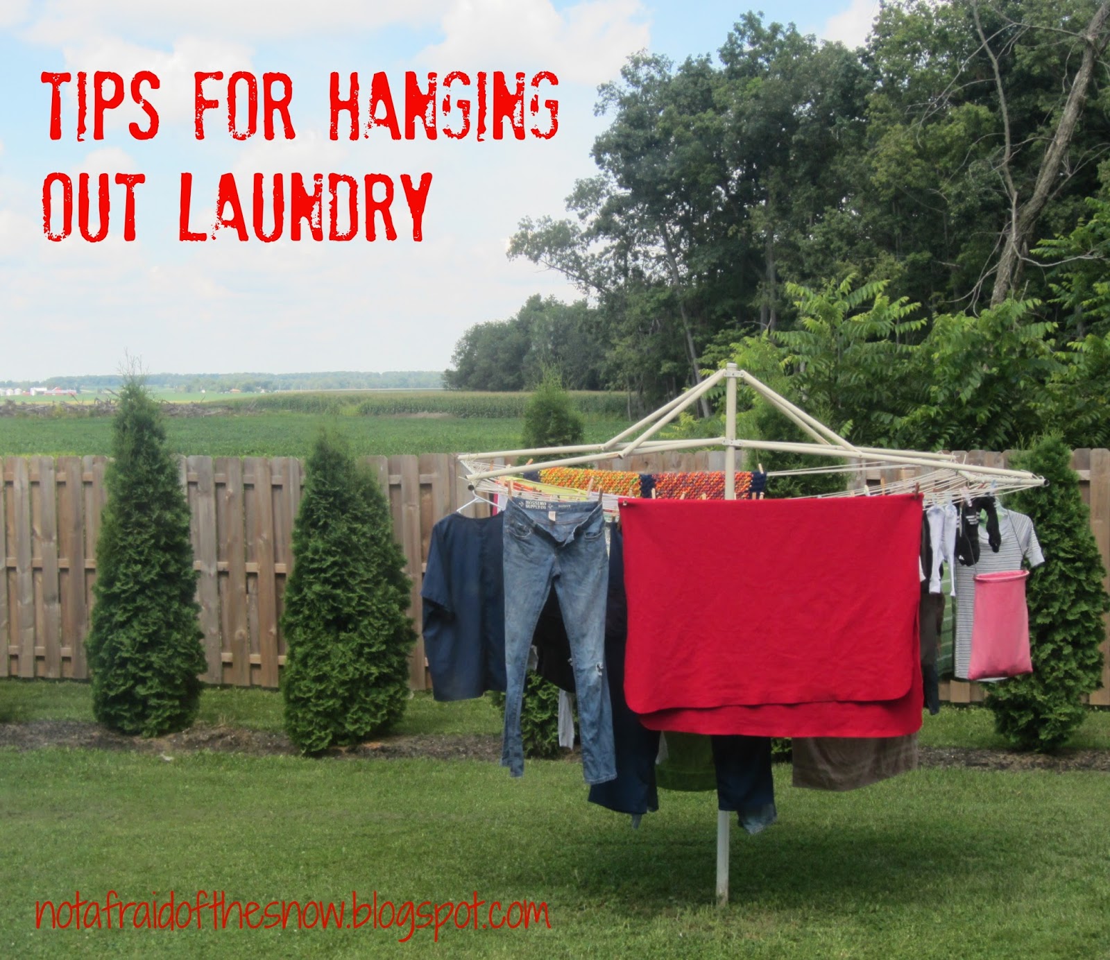 Not Afraid of the Snow Tips for Hanging Out Laundry on Your Clothesline