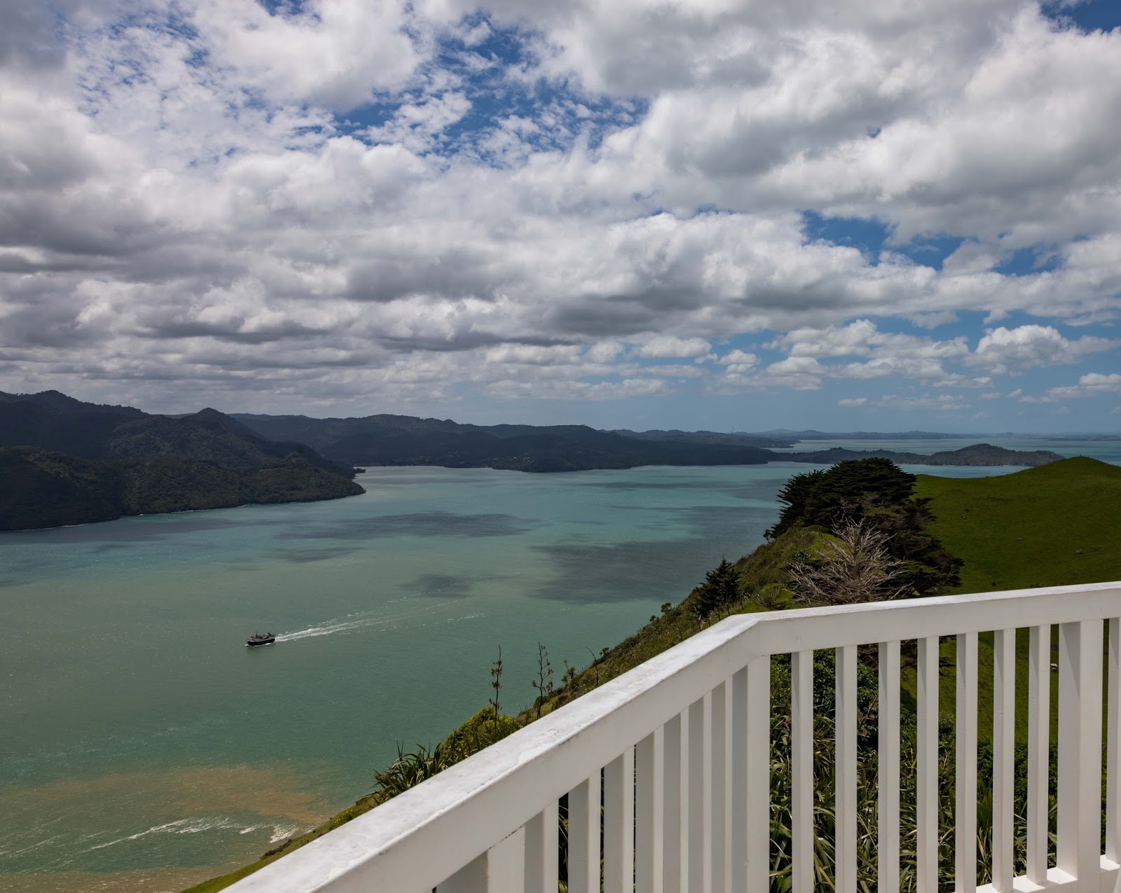 A Kiwi at the camera Manukau Heads lighthouse