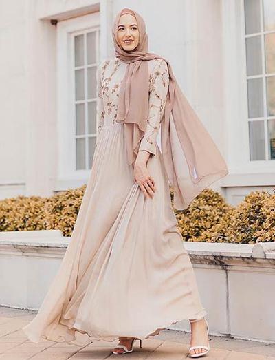 Model Baju Gamis Motif Untuk Tampil Modis Model Baju Gamis Wanita Dewasa Syari Modern Terbaru