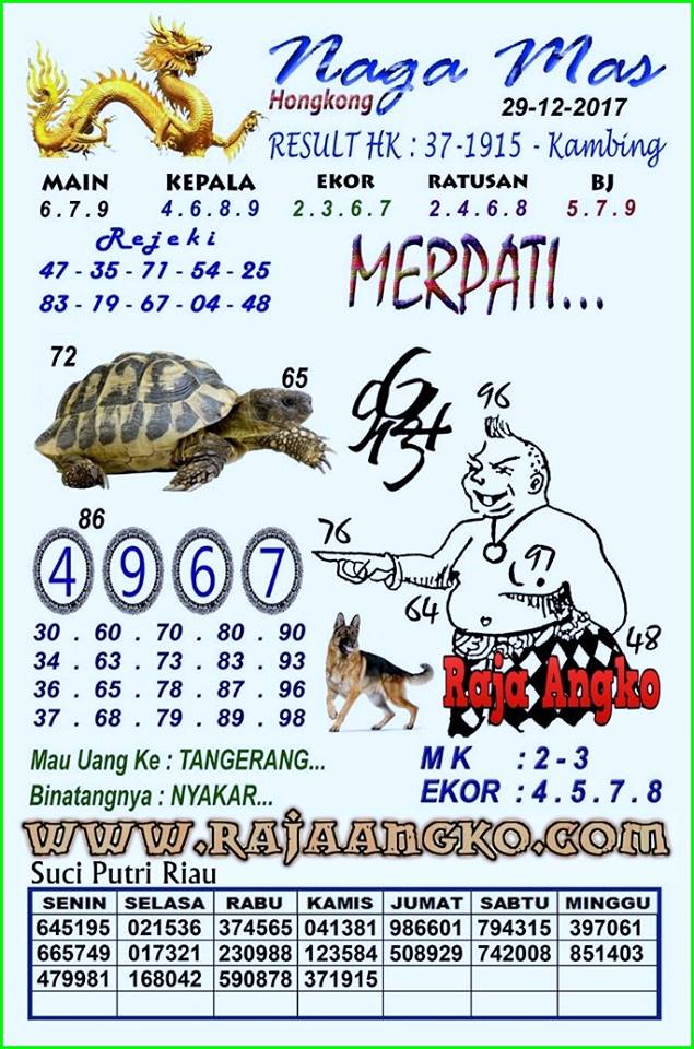 Prediksi Harian Terlengkap Cepat Update Hk 29 Desember 2017 Kode Syair Sgp Hk Sd Motesia