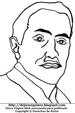 Santiago Antúnez de Mayolo Dibujo de Santiago Antúnez de Mayolo para colorear pintar imprimir. Dibujo de Santiago Antúnez de Mayolo de Jesus Gómez