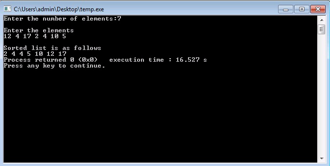 C/C++ Program and Algorithm for Insertion Sort