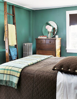 Blue Green and Brown Bedroom Colors