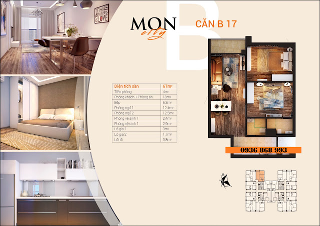 Mặt bằng chi tiết căn hộ B 67m2 - Hải Đăng City