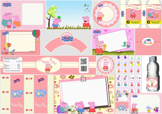 Peppa Pig y Familia: Kit para Imprimir Gratis. Peppa Pig y Familia: Kit para Imprimir Gratis.