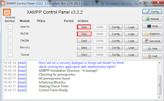Control Panel XAMPP Cara Instal XAMPP di Windows 7 64 bit