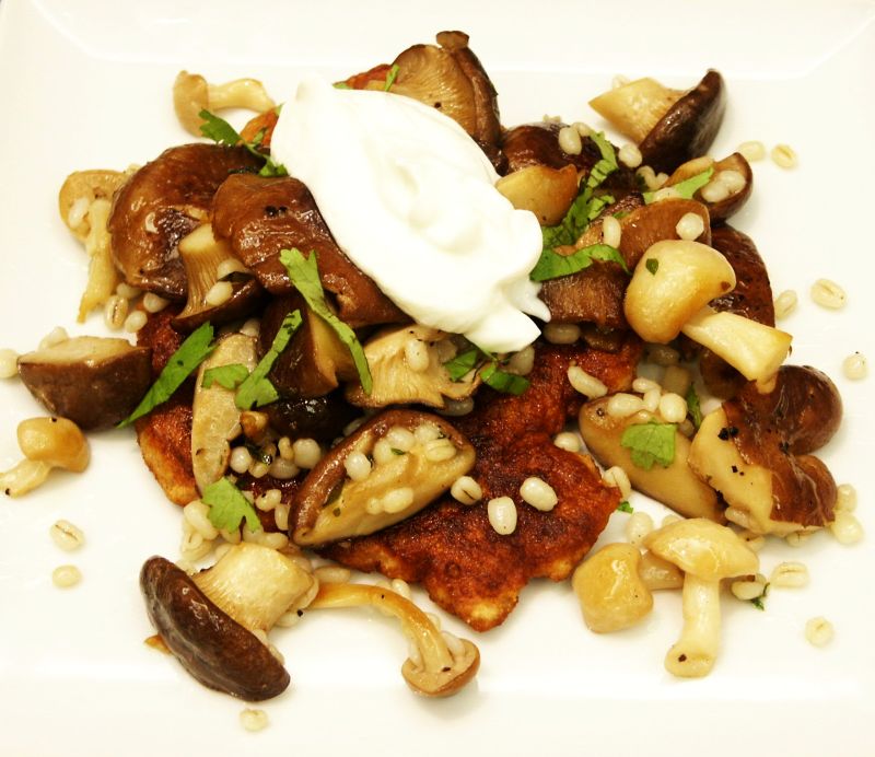 Moveable Feasts Yogurt Flatbreads with Barley and Mushrooms
