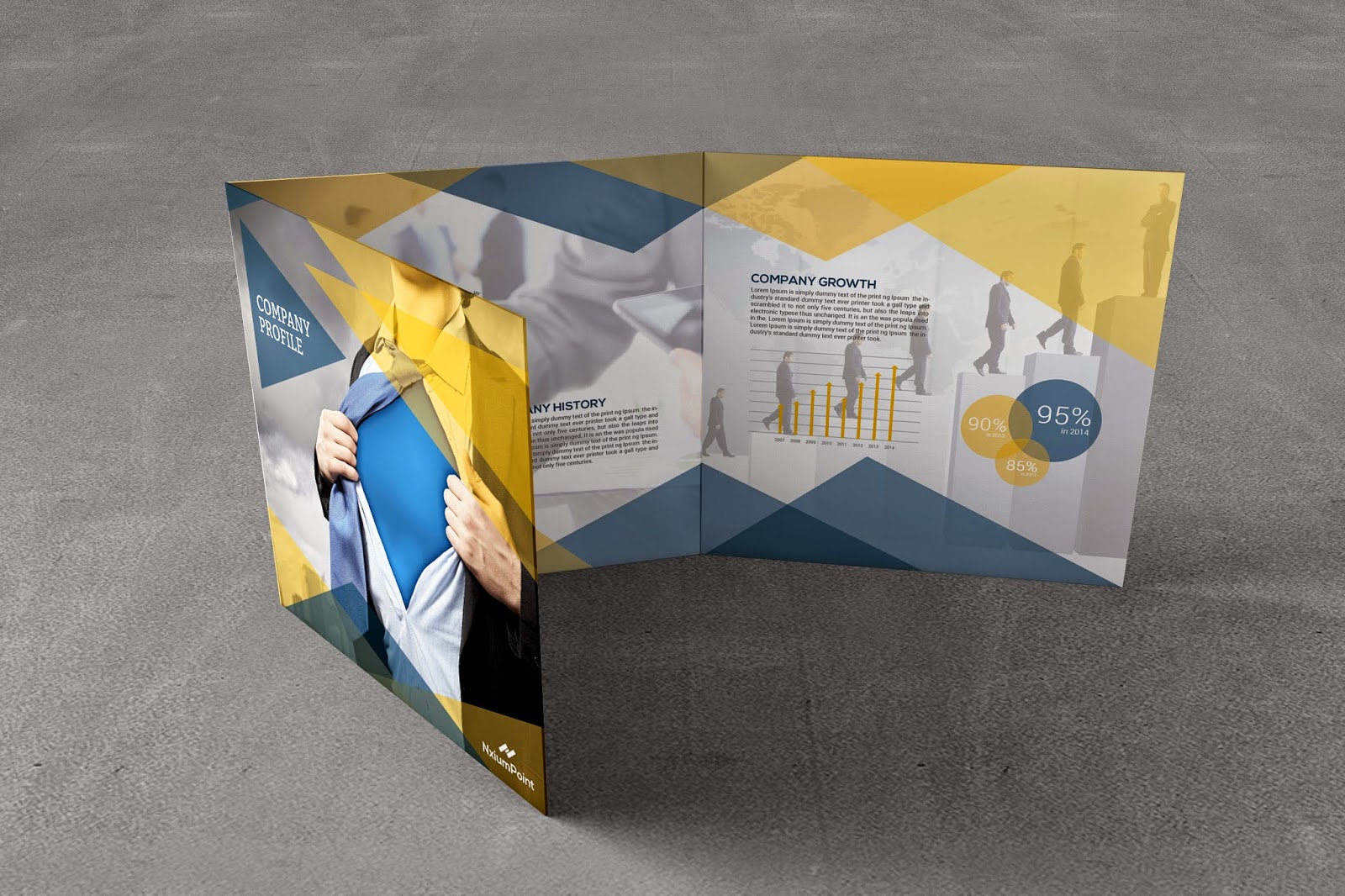 graphicwind company profile square trifold brochure
