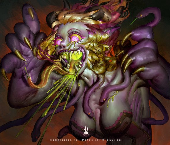 As incríveis ilustrações de terror e fantasia de Rika (BW Usagi) BW Usagi (Rika) artstation arte ilustrações terror monstros fantasia ficção sombria monstros