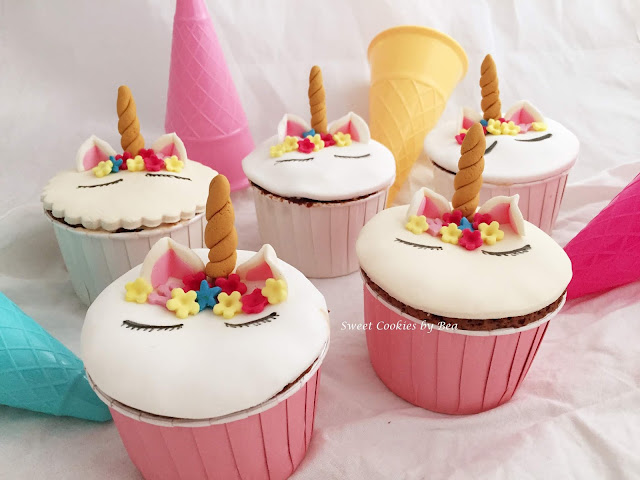 Cupcakes unicornio de Nocilla sin gluten