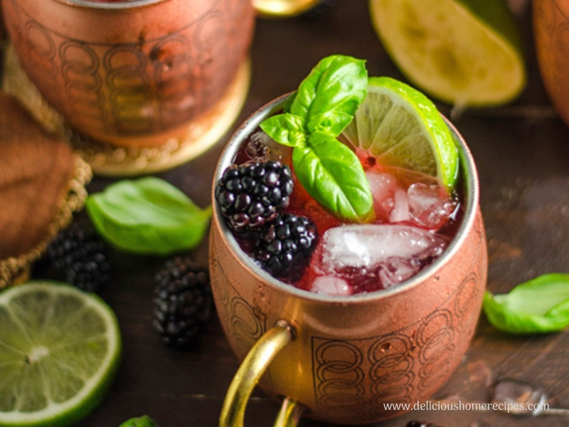 Blackberry Basil Moscow Mules Blackberry Basil Moscow Mules