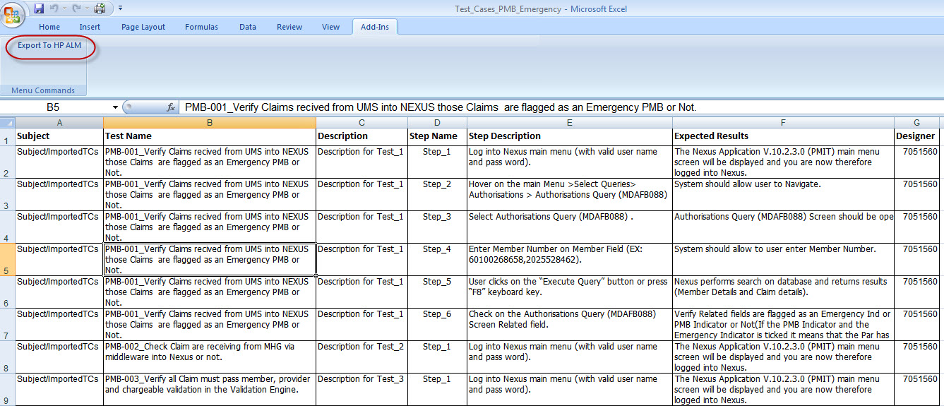 Test Automation World: How to Export Data (Test cases) from EXCEL sheet ...