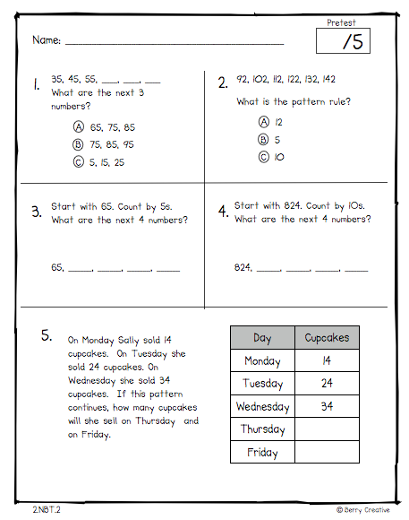 Primary Possibilities: Second Grade Common Core Math Assessments