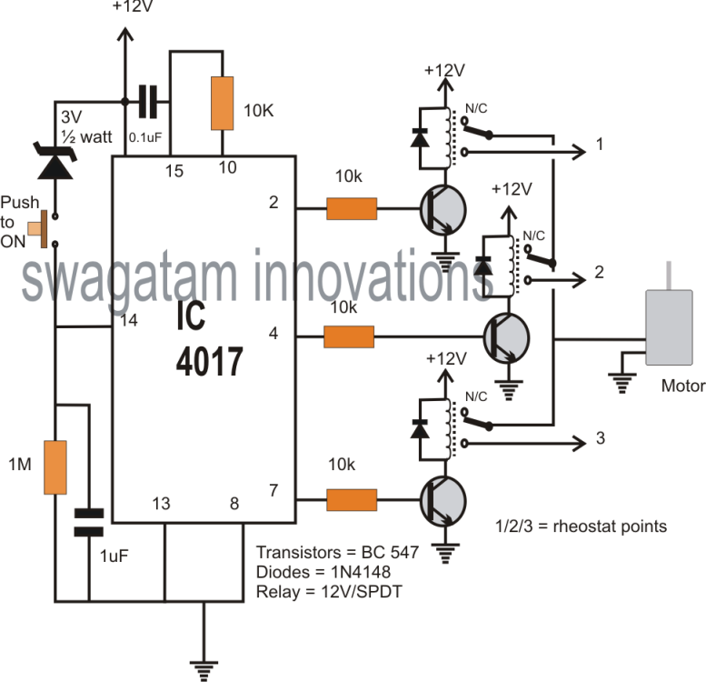 Single Push 10 Step Selector Switch Circuit | Circuit Diagram Centre