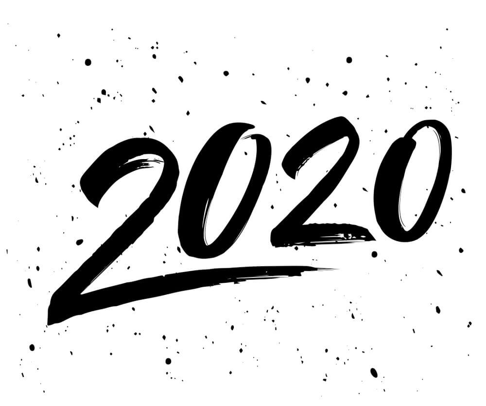 Happy New Year Simpe Black White Wallpaper 2020 Happy New Year Simpe Black White Wallpaper 2020