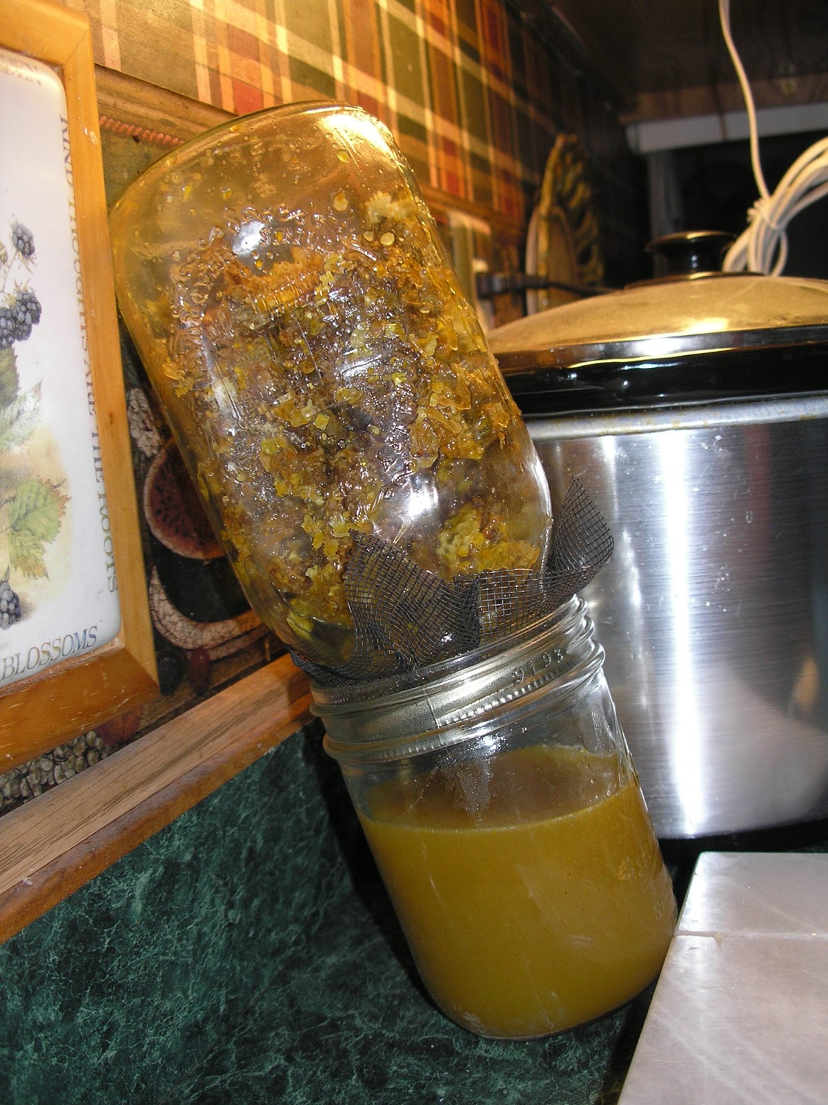 The Cheerful Agrarian Easy Small Batch Honey and Wax Strainer