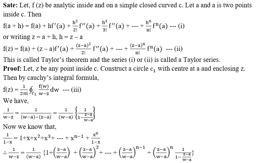 State and prove Taylor’s theorem. M.M.R cse