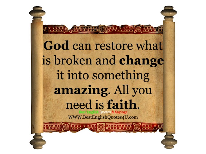 God can restore what is broken...