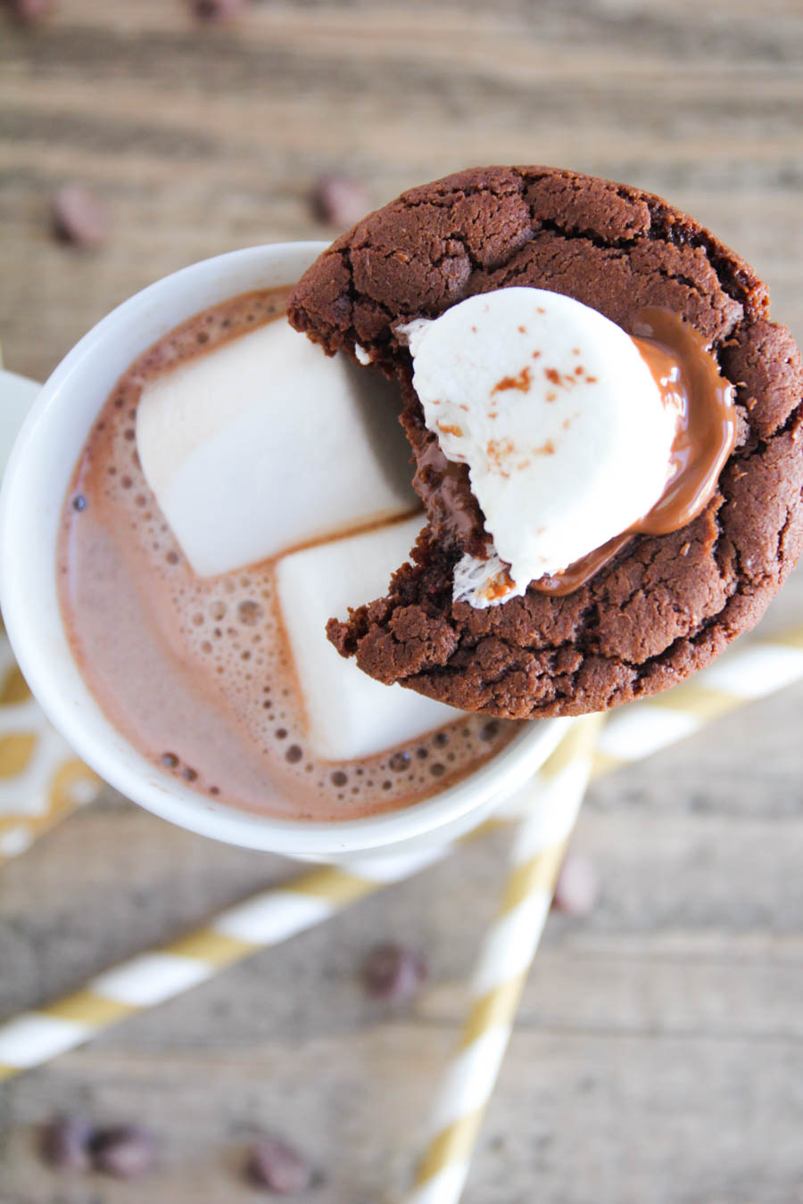 These rich and gooey hot cocoa cookies are the perfect treat for a cold day!