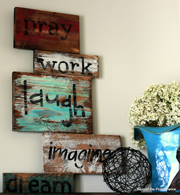 8. Inspirational Words on Wooden Pieces DIY