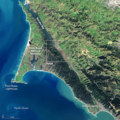 the edges of two tectonic plates - Tomales Bay