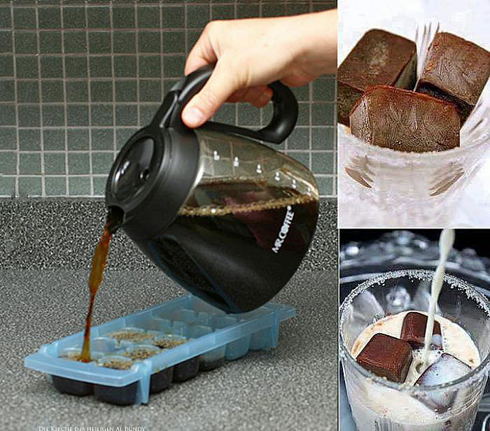 Milchkaffee selber machen mit Kaffee-Eiswürfeln