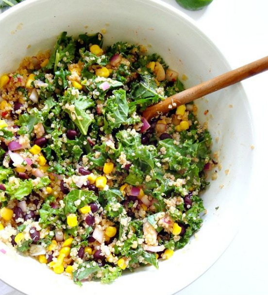 Spicy Kale and Quinoa Black Bean Salad