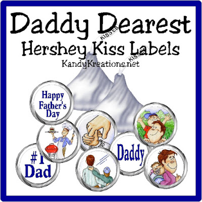 Show dad your love this Fathers Day with a bunch of sweet kisses.  These Hershey Kiss label printables are perfect for adding to a bag of treats and sharing with the man in your life.