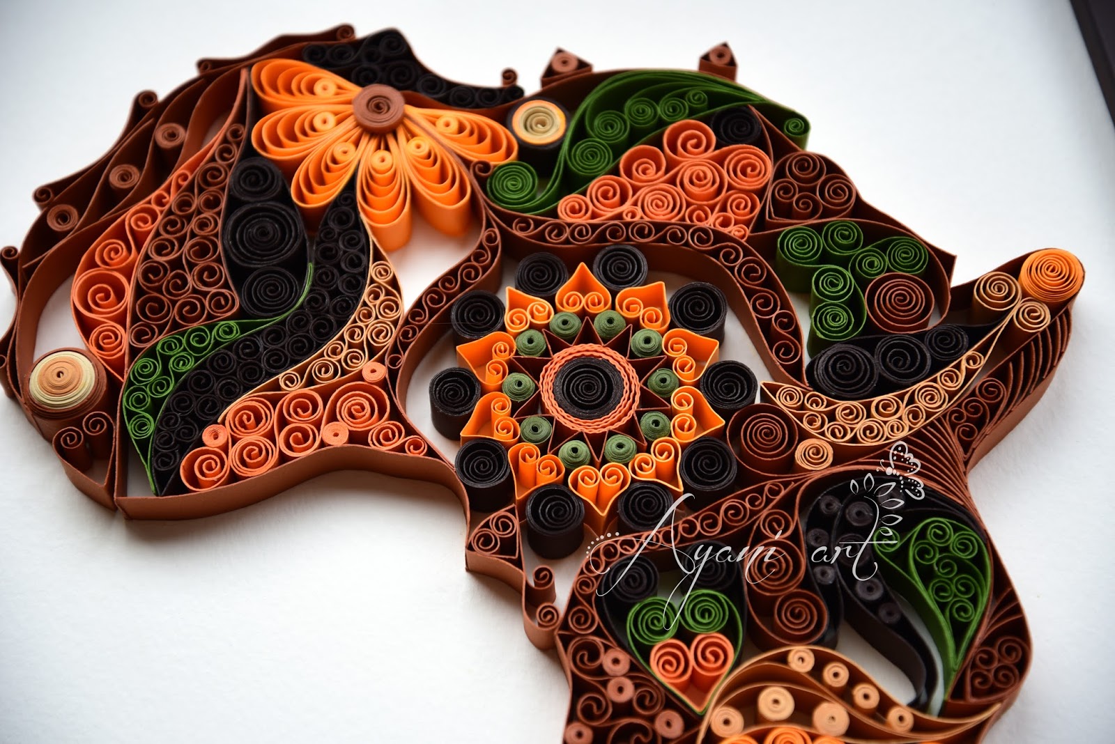 Ayani art Quilling Africa Map