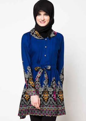 model atasan batik wanita muslimah modis model atasan batik wanita muslimah modis