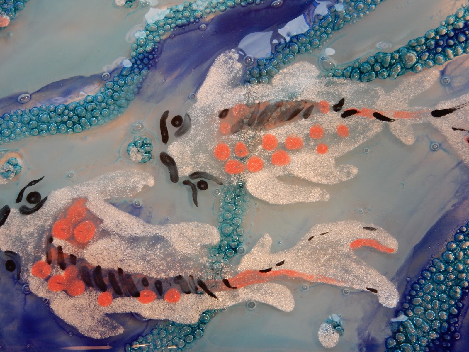 Fused Glass Koi Platter