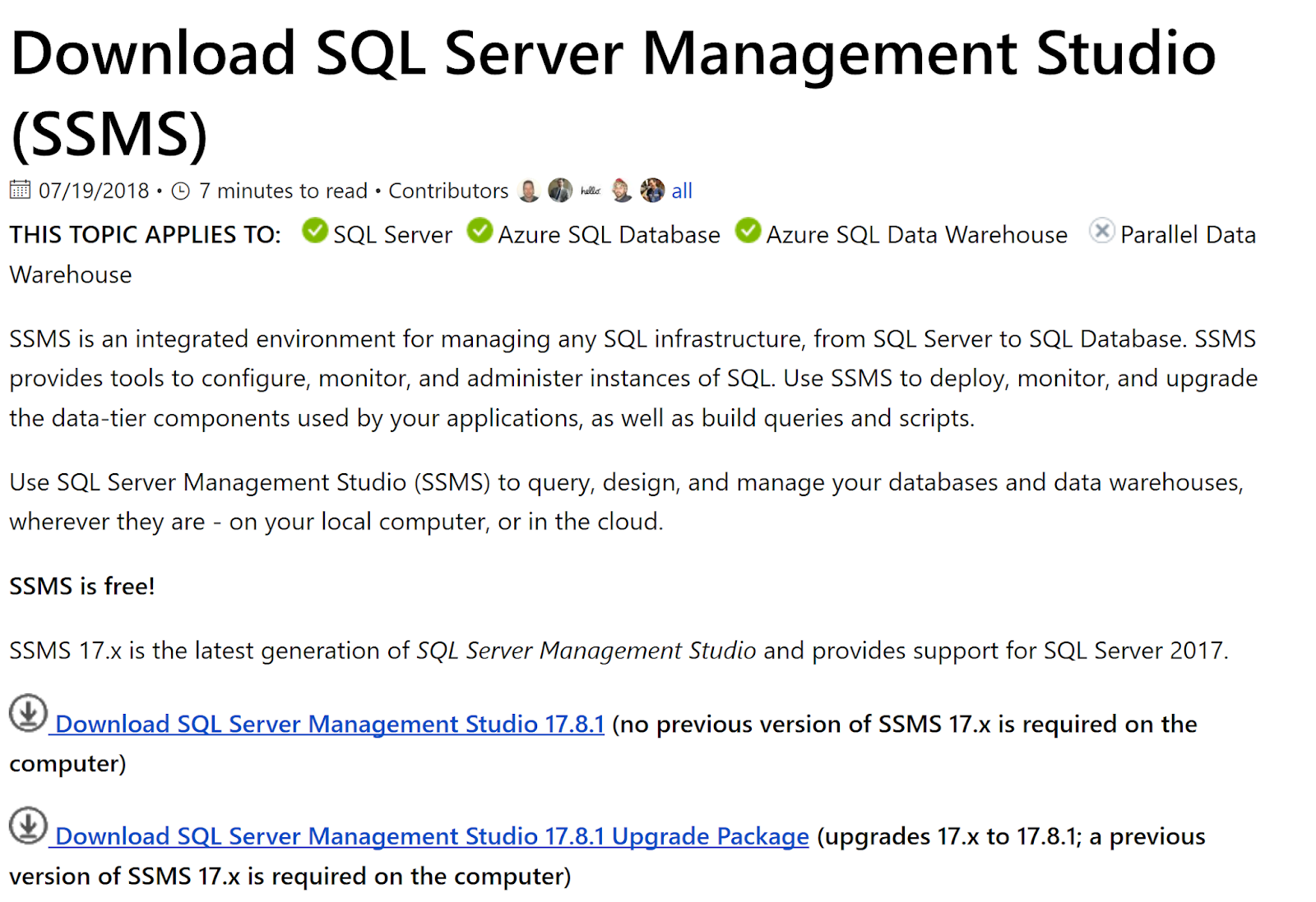 HodentekMSSS: Upgrading SQL Server Management Services to version 17.8.1