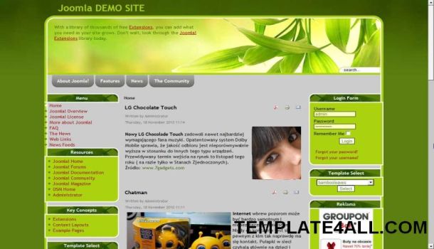 All Free Premium Wordpress Free Joomla Green Nature Theme Template