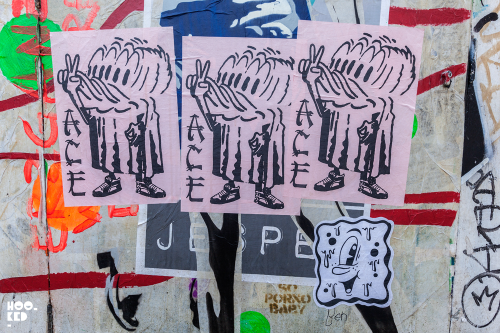 A.CE London, Street Art Pasteups in London. Photo ©Hookedblog A.CE London, Street Art Pasteups in London. Photo ©Hookedblog