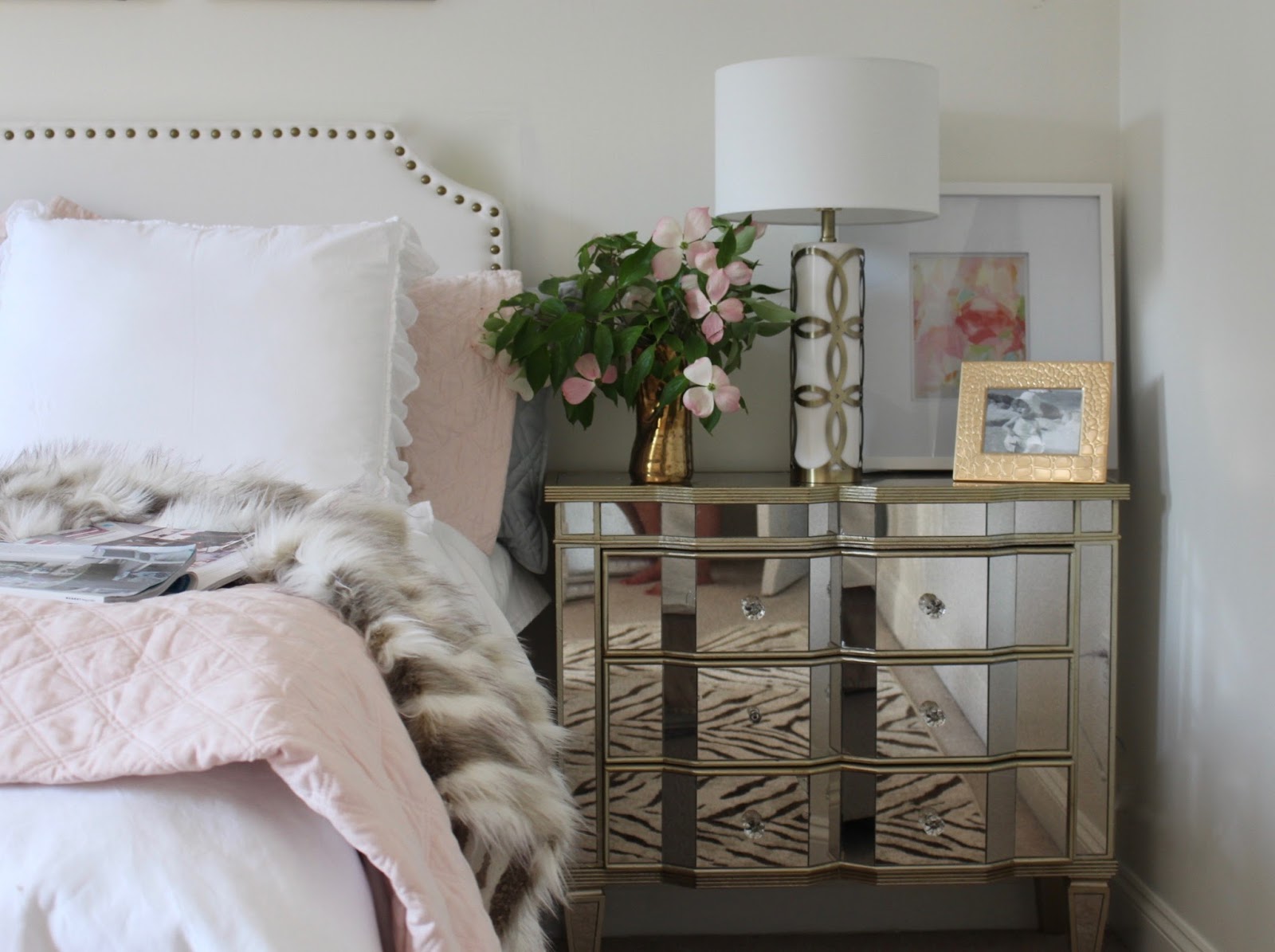 ROOM REVEAL: Pink and Gold Feminine Bedroom (My Guest Room) With