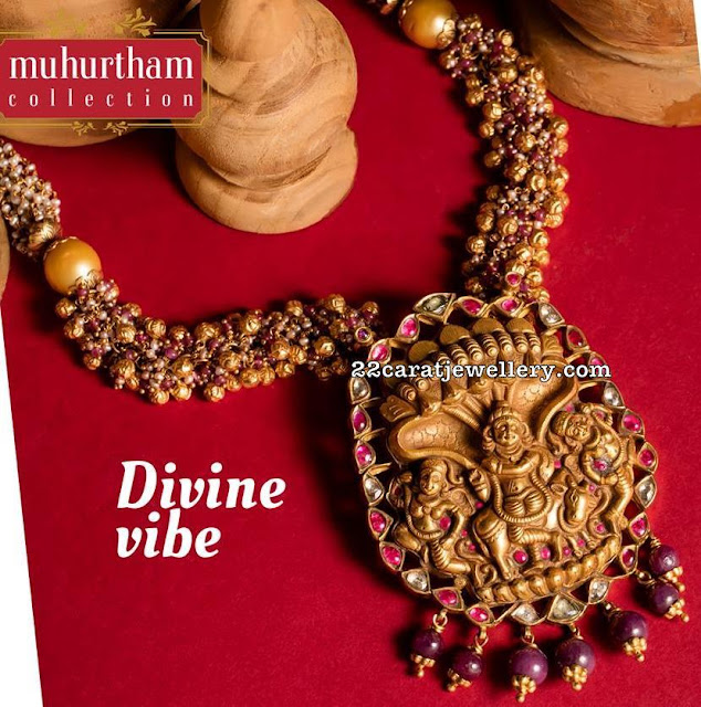Antique Balls Set with Krishna Pendant Antique Balls Set with Krishna Pendant